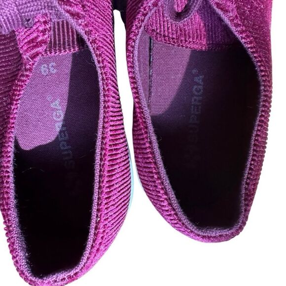 Superga Women's Velvet Corduroy Bordeaux Red Sneaker Shoes Size 8 (US 39) - Picture 8 of 9